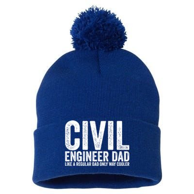 Engineer Dad Like A Regular Dad Civil Engineer Great Gift Pom Pom 12in Knit Beanie