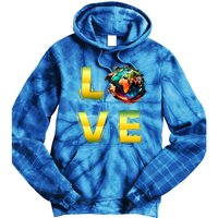 Earth Day Love Climategreat Giftfriendly Earth Protection Gift Tie Dye Hoodie