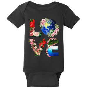 Earth Day Love Flowers Cute Earth Day Baby Bodysuit