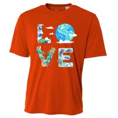 Earth Day Love Our Planet Save Animals The Environgreat Gift Cooling Performance Crew T-Shirt