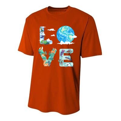 Earth Day Love Our Planet Save Animals The Environgreat Gift Performance Sprint T-Shirt