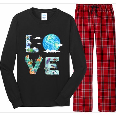 Earth Day Love Our Planet Save Animals The Environgreat Gift Long Sleeve Pajama Set