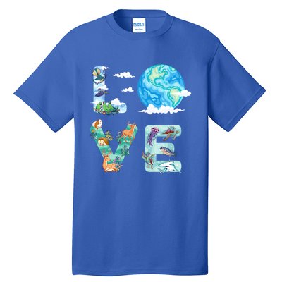 Earth Day Love Our Planet Save Animals The Environgreat Gift Tall T-Shirt