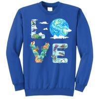 Earth Day Love Our Planet Save Animals The Environgreat Gift Tall Sweatshirt