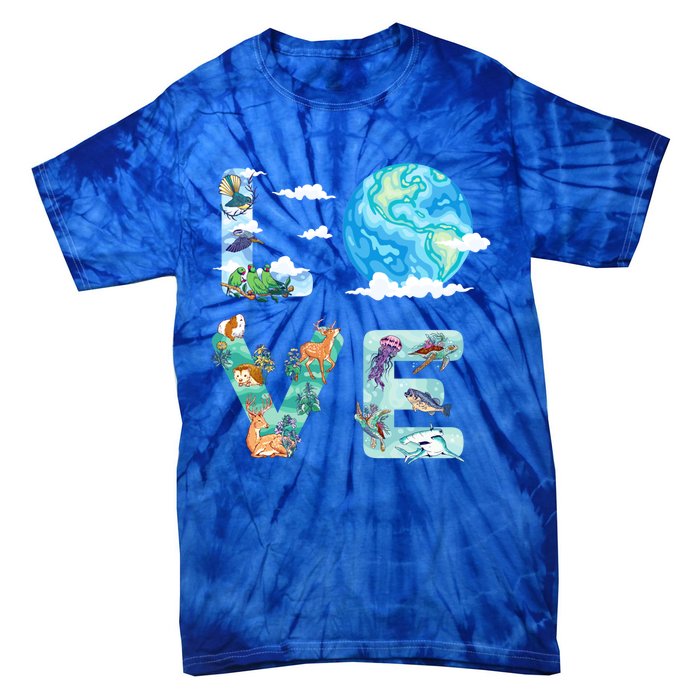 Earth Day Love Our Planet Save Animals The Environgreat Gift Tie-Dye T-Shirt