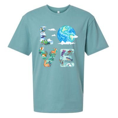 Earth Day Love Our Planet Save Animals The Environgreat Gift Sueded Cloud Jersey T-Shirt