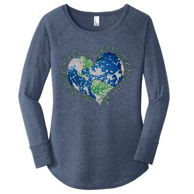 Earth Day Love Your Mother Heart Earth Climate Conservation Gift Women's Perfect Tri Tunic Long Sleeve Shirt