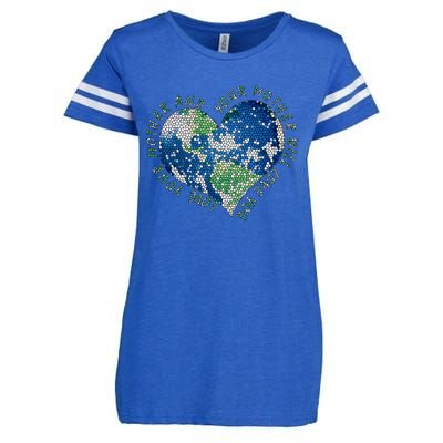 Earth Day Love Your Mother Heart Earth Climate Conservation Gift Enza Ladies Jersey Football T-Shirt