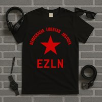 EZLN Democracia Libertad Justicia  Zapatista Socialist T-Shirt