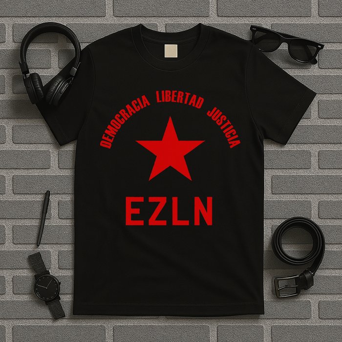 EZLN Democracia Libertad Justicia  Zapatista Socialist T-Shirt