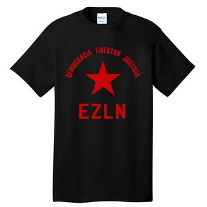 EZLN Democracia Libertad Justicia  Zapatista Socialist Tall T-Shirt