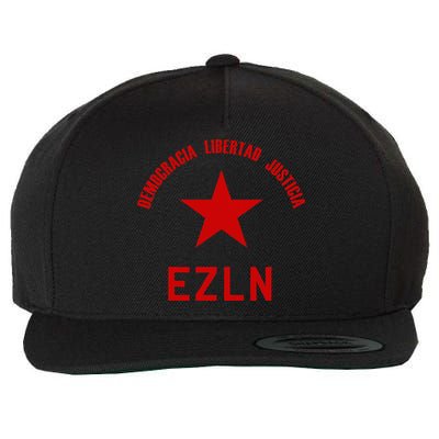 EZLN Democracia Libertad Justicia  Zapatista Socialist Wool Snapback Cap