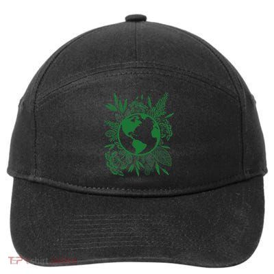 Earth Day Live Green Peace, Love, Reuse, Recycle 7-Panel Snapback Hat