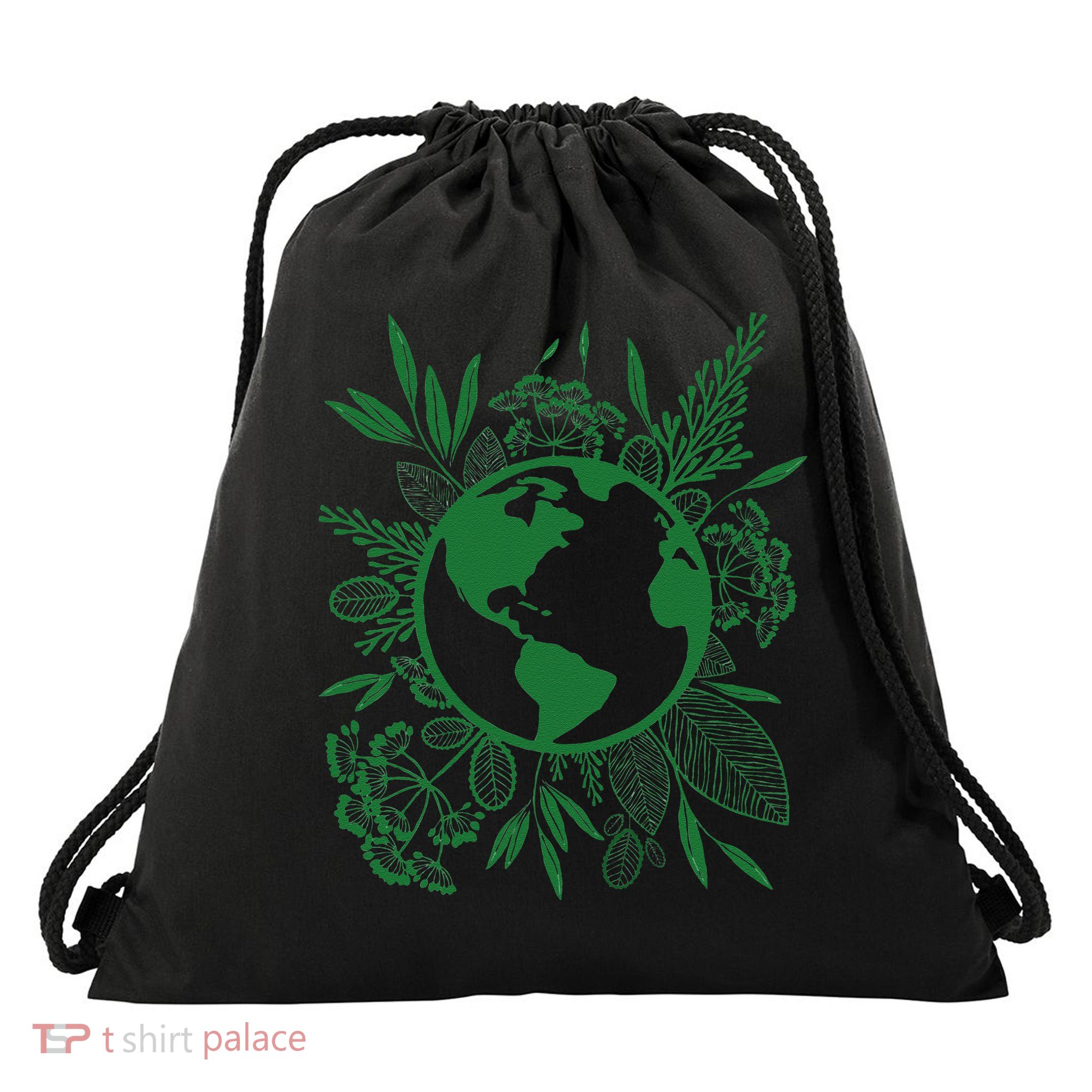 Earth Day Live Green Peace, Love, Reuse, Recycle Drawstring Bag