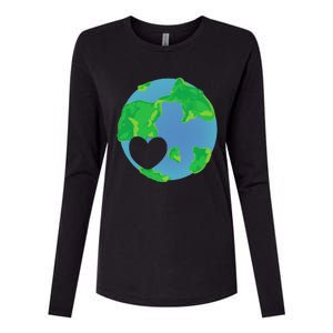 Earth Day Love Earthy Hippie Heart Earth Day Womens Cotton Relaxed Long Sleeve T-Shirt