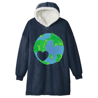 Earth Day Love Earthy Hippie Heart Earth Day Hooded Wearable Blanket