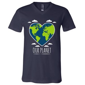 Earth Day Love Our Planet Climate Change Awareness V-Neck T-Shirt