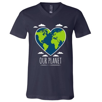 Earth Day Love Our Planet Climate Change Awareness V-Neck T-Shirt