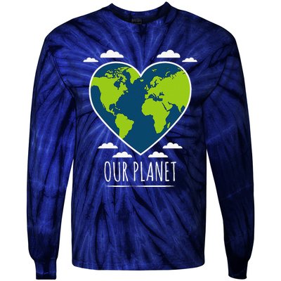 Earth Day Love Our Planet Climate Change Awareness Tie-Dye Long Sleeve Shirt