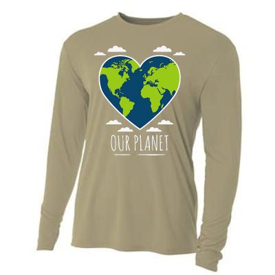 Earth Day Love Our Planet Climate Change Awareness Cooling Performance Long Sleeve Crew