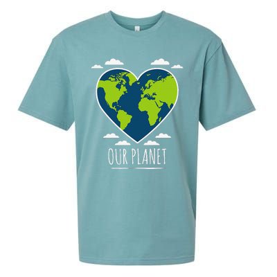 Earth Day Love Our Planet Climate Change Awareness Sueded Cloud Jersey T-Shirt