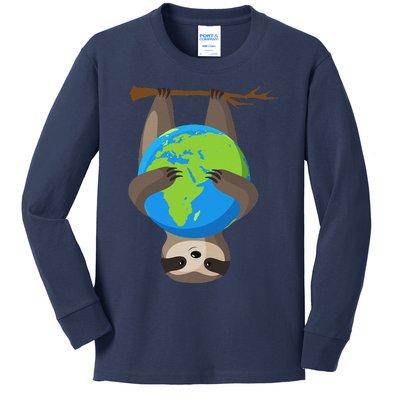 Earth Day Love The Earth Sloth Environmentalist Ecology Kids Long Sleeve Shirt