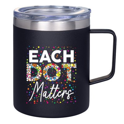 Each Dot Matters Polka Dot Lover Happy Dot Day 12oz Stainless Steel Coffee Mug