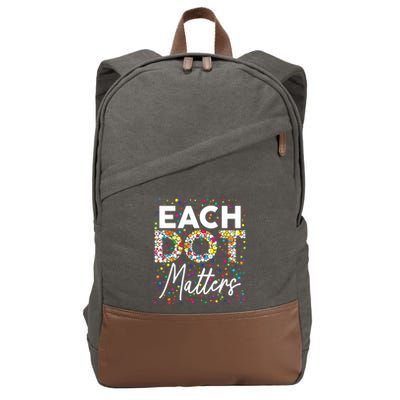 Each Dot Matters Polka Dot Lover Happy Dot Day Cotton Canvas Backpack