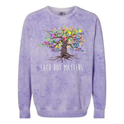 Each Dot Matters Colorful Unity Tree Colorblast Crewneck Sweatshirt