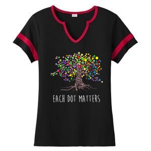 Each Dot Matters Colorful Unity Tree Ladies Halftime Notch Neck Tee