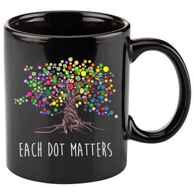 Each Dot Matters Colorful Unity Tree 11oz C Handle Ceramic Mug