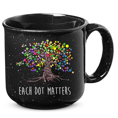 Each Dot Matters Colorful Unity Tree 15oz Campfire Ceramic Mug