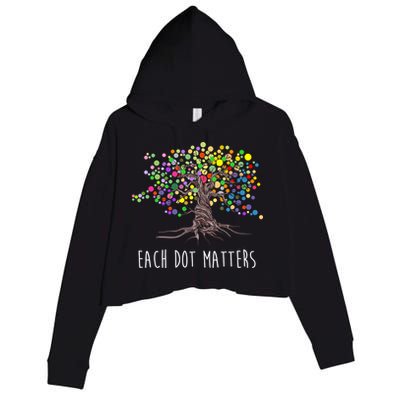 Each Dot Matters Colorful Unity Tree Crop Fleece Hoodie