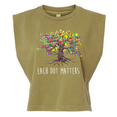 Each Dot Matters Colorful Unity Tree Garment-Dyed Women's Muscle Tee