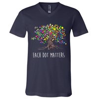 Each Dot Matters Colorful Unity Tree V-Neck T-Shirt