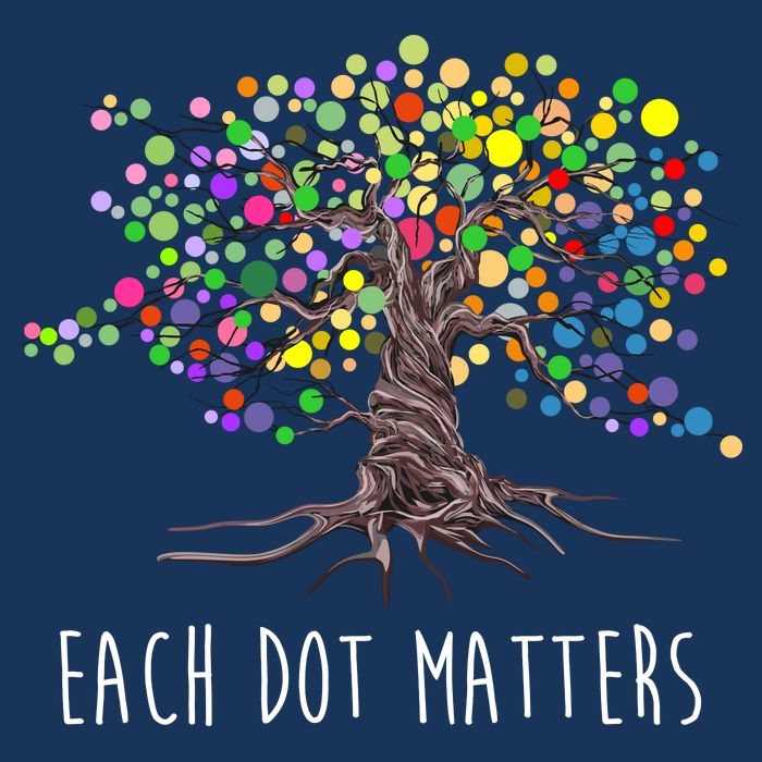 Each Dot Matters Colorful Unity Tree Mousepad