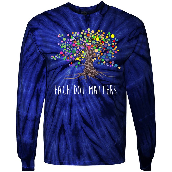 Each Dot Matters Colorful Unity Tree Tie-Dye Long Sleeve Shirt