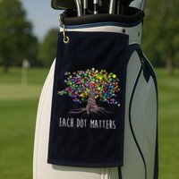 Each Dot Matters Colorful Unity Tree Golf Towel