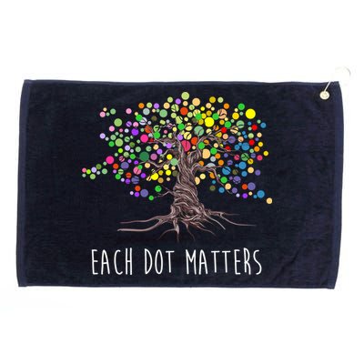 Each Dot Matters Colorful Unity Tree Grommeted Golf Towel