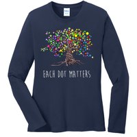 Each Dot Matters Colorful Unity Tree Ladies Long Sleeve Shirt