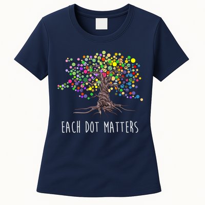 Each Dot Matters Colorful Unity Tree Womens T-Shirt