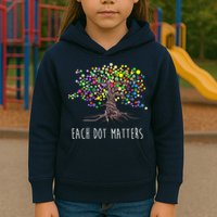 Each Dot Matters Colorful Unity Tree Kids Hoodie