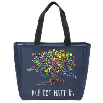 Each Dot Matters Colorful Unity Tree Zip Tote Bag