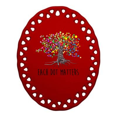 Each Dot Matters Colorful Unity Tree Ceramic Oval Ornament