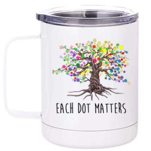 Each Dot Matters Colorful Unity Tree 12 oz Stainless Steel Tumbler Cup