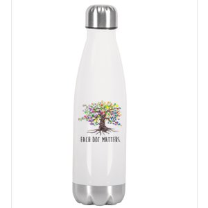 Each Dot Matters Colorful Unity Tree Stainless Steel Insulated Water Bottle