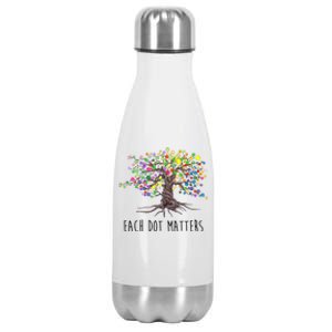 Each Dot Matters Colorful Unity Tree Stainless Steel Insulated Water Bottle