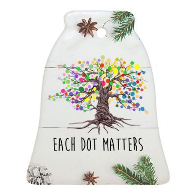 Each Dot Matters Colorful Unity Tree Ceramic Bell Ornament