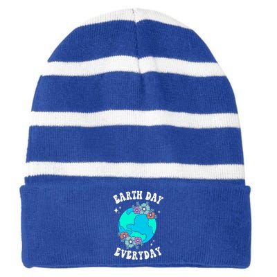 Earth Day Meaningful Gift Save Our Home Plant More Trees Go Planet Gift Striped Beanie with Solid Band