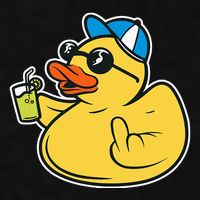Evil Duck Middle Finger Cheeky Rubber Duck Ladies PosiCharge Tri-Blend Wicking Tank